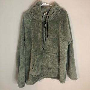 PINK - Fuzzy Pullover Hooded Sweatshirt